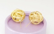 Lovely Knitting Ball Stud Earrings Ed00032gold