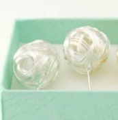 Lovely Knitting Ball Stud Earrings Ed00032silver