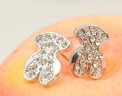  Tous Diamond Bear Stud Earrings  Ed00038silver