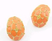 Grace Oval Stud Earrings  Ed00041orange