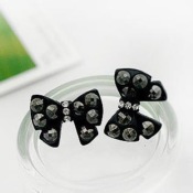 Cheap  Black bowknot with diamond Stud Earrings  