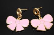 Grace bowknot stud earrings  Ed00046pink