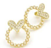 Sweety peach heart earrings Ed00054gold