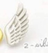 Gold angel wings stud earrings Ed00077silver