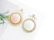 Fashion crwon pearl stud earrings Ed00085