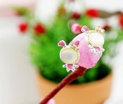 Bowknot doll stud earrings Ed00092