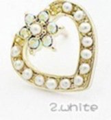 Crystal heart stud earrings Ed00094white