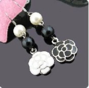 Asymmetic black white earrings Eh00103blackwhite