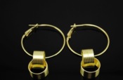 Graceful double metal circles earrings  