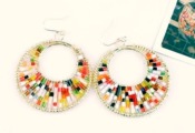 Fashion Behomia colorful beans circle earrings  