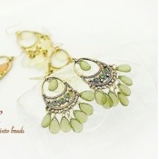 Bohemia retro water-drop earrings  Eh00110green