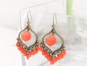 Bohemia retro beans tassel earrings  Eh00111red