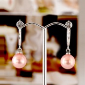 Simple betsey pearl earrings  Eh00228pink