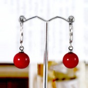 Simple betsey pearl earrings  Eh00228red