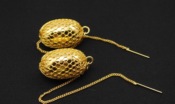 Equisite long string cocoon earrings  Eh00300gold