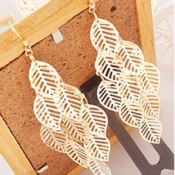 Cheap Hollow out maple leaves earrings  Eh00304gold