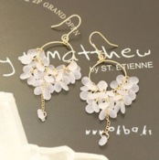 Cheap Bohemia Grape cluster tassel earrings  