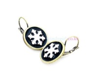 Snowflake button earrings  Eh00325gold