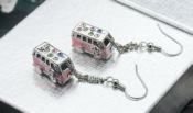 Color diamond bus earrings Eh00334silver