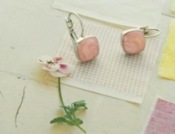 popular oil painting square earrings Eh00357pink