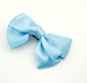 Silk fabric bowknot barrette  Fj00002blue