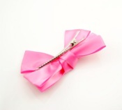 Cheap Silk fabric bowknot barrette  Fj00002pink