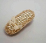 Retro lace pearl bowknot barrette  Fj00011beige