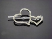 Lovely diamond hearts barrette  Fj00021silver