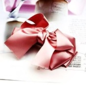 Grace silk fabric bowknot barrette  Fj00026pink