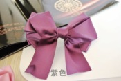 Grace silk fabric bowknot barrette  Fj00026purple