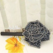 String of beads rose barrette   Fj00027black