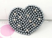 Pearl heart with crystal setting barrette