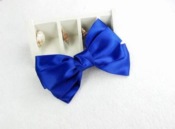 Silk satin bowknot barrette  Fj00035blue