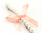 Cheap pearl and bowknot barrette  Fj00040white