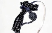 Diamond kitty with bowknot headband  Fk00004black