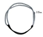  Double stretchy strings of crystal beads hair band