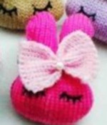 Lovely wool bowknot rabbit hair band  Fq00007rose