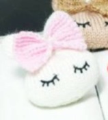 Cheap Lovely wool bowknot rabbit hair band  Fq00007white