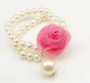 Retro voile flower pearls  hair band  Fq00012rose