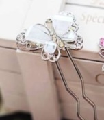 Color Dimond butterfly hair clasp  Fz00002white