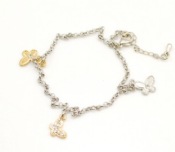 Fashion three butterfly anklet  Jl00006gold