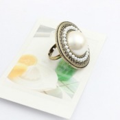 Cheap Retro Ringent circular pearl ring  Jz00160bronze