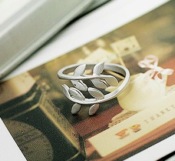 Simple leaves ring  Jz00173silver