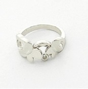  Double butterfly ring with diamond setting  