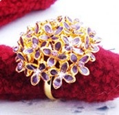 Small bouquet index finger ring Jz00208purple