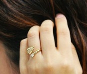 Ringent crystal leaf ring  Jz00210gold