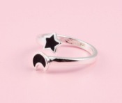 Cheap Black moon and star ring Jz00221