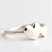 Lovely double heart lovers rings Jz00223