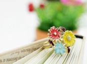 Occident 3 flowers rings Jz00230red