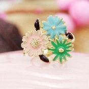 Occident 3 flowers rings Jz00230white